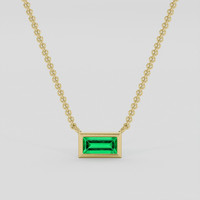 0.20 Ct. Emerald Necklace, 18K Yellow Gold 1