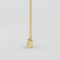 0.20 Ct. Emerald Necklace, 18K Yellow Gold 3