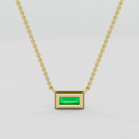 0.20 Ct. Emerald Necklace, 18K Yellow Gold 4
