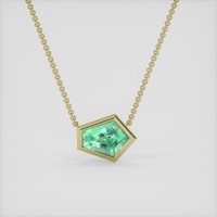 3.48 Ct. Emerald Necklace, 18K Yellow Gold 1