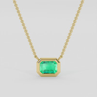 0.35 Ct. Emerald Necklace, 18K Yellow Gold 1