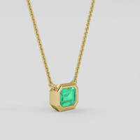 0.35 Ct. Emerald Necklace, 18K Yellow Gold 2