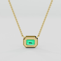 0.35 Ct. Emerald Necklace, 18K Yellow Gold 4