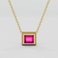 6.06 Ct. Purplish Pink Rhodolite Garnet Necklace, 18K Yellow Gold 4