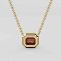 2.57 Ct. Orangish Brown Garnet Necklace, 18K Yellow Gold 4