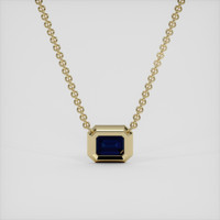 1.22 Ct. Blue Sapphire Necklace, 18K Yellow Gold 4