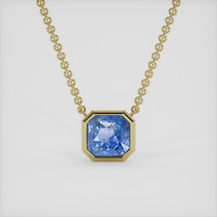 2.18 Ct. Blue Sapphire Necklace, 18K Yellow Gold 1