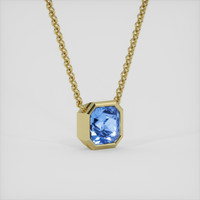 2.18 Ct. Blue Sapphire Necklace, 18K Yellow Gold 2