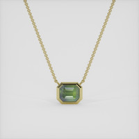 1.55 Ct. Green Sapphire Necklace, 18K Yellow Gold 1