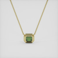 1.55 Ct. Green Sapphire Necklace, 18K Yellow Gold 4