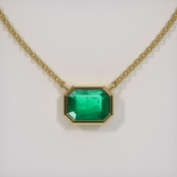 0.49 Ct. Emerald Necklace, 18K Yellow Gold 1