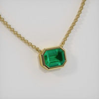 0.49 Ct. Emerald Necklace, 18K Yellow Gold 2