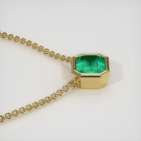 0.49 Ct. Emerald Necklace, 18K Yellow Gold 3