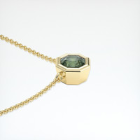 0.52 Ct. Green Sapphire Necklace, 18K Yellow Gold 3