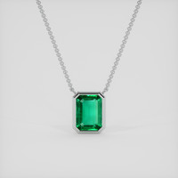 1.45 Ct. Emerald Necklace, Platinum 950 1