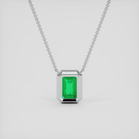 1.45 Ct. Emerald Necklace, Platinum 950 4