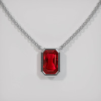 2.01 Ct. Ruby Necklace, Platinum 950 1