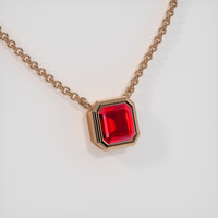 1.22 Ct. Ruby Necklace, 14K Rose Gold 2