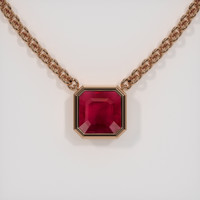 4.21 Ct. Ruby Necklace, 14K Rose Gold 1