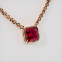 4.21 Ct. Ruby Necklace, 14K Rose Gold 2