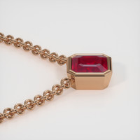 4.21 Ct. Ruby Necklace, 14K Rose Gold 3