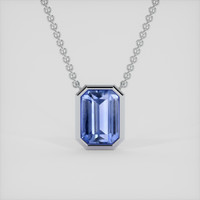 3.04 Ct. Blue Sapphire Necklace, 14K White Gold 1