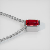 3.01 Ct. Ruby Necklace, 14K White Gold 3