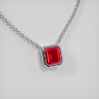 1.22 Ct. Ruby Necklace, 14K White Gold 2