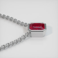 4.21 Ct. Ruby Necklace, 14K White Gold 3