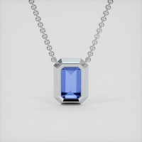 3.04 Ct. Blue Sapphire Necklace, 18K White Gold 4