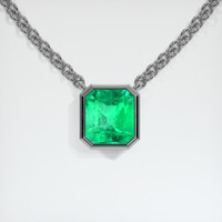 4.73 Ct. Emerald Necklace, 18K White Gold 1