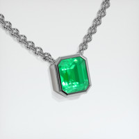 4.73 Ct. Emerald Necklace, 18K White Gold 2