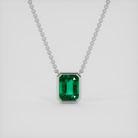 1.90 Ct. Emerald Necklace, 18K White Gold 1