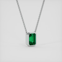 1.90 Ct. Emerald Necklace, 18K White Gold 2