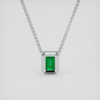 1.90 Ct. Emerald Necklace, 18K White Gold 4