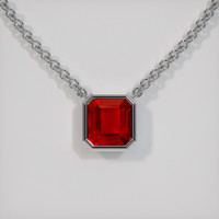 3.01 Ct. Ruby Necklace, 18K White Gold 1