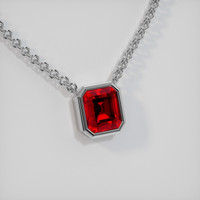3.01 Ct. Ruby Necklace, 18K White Gold 2