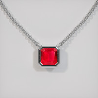 1.22 Ct. Ruby Necklace, 18K White Gold 1