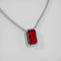 2.01 Ct. Ruby Necklace, 18K White Gold 2