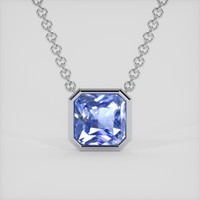 4.08 Ct. Blue Sapphire Necklace, 18K White Gold 1
