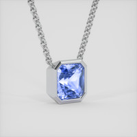 4.08 Ct. Blue Sapphire Necklace, 18K White Gold 2