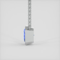 4.08 Ct. Blue Sapphire Necklace, 18K White Gold 3