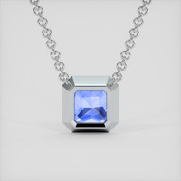 4.08 Ct. Blue Sapphire Necklace, 18K White Gold 4