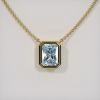 1.18 Ct. Greyish Blue Sapphire Necklace, 14K Yellow Gold 1