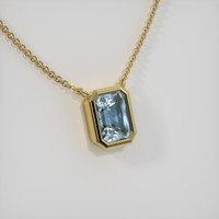 1.18 Ct. Greyish Blue Sapphire Necklace, 14K Yellow Gold 2