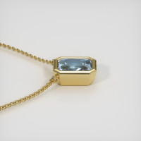 1.18 Ct. Greyish Blue Sapphire Necklace, 14K Yellow Gold 3