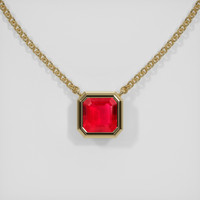 1.22 Ct. Ruby Necklace, 14K Yellow Gold 1