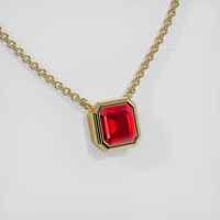 1.22 Ct. Ruby Necklace, 14K Yellow Gold 2
