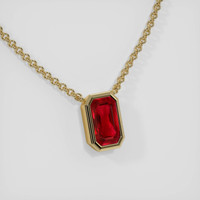 2.01 Ct. Ruby Necklace, 14K Yellow Gold 2