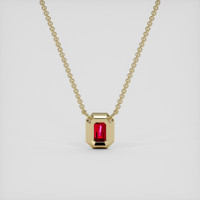 0.43 Ct. Pinkish Red Ruby Necklace, 14K Yellow Gold 4